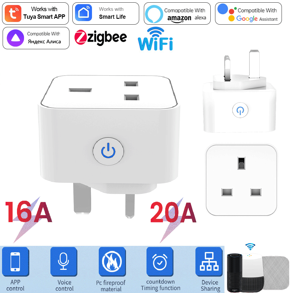 Smart Home Wiser - Presa Intelligente Tuya 16A/20A WiFi o