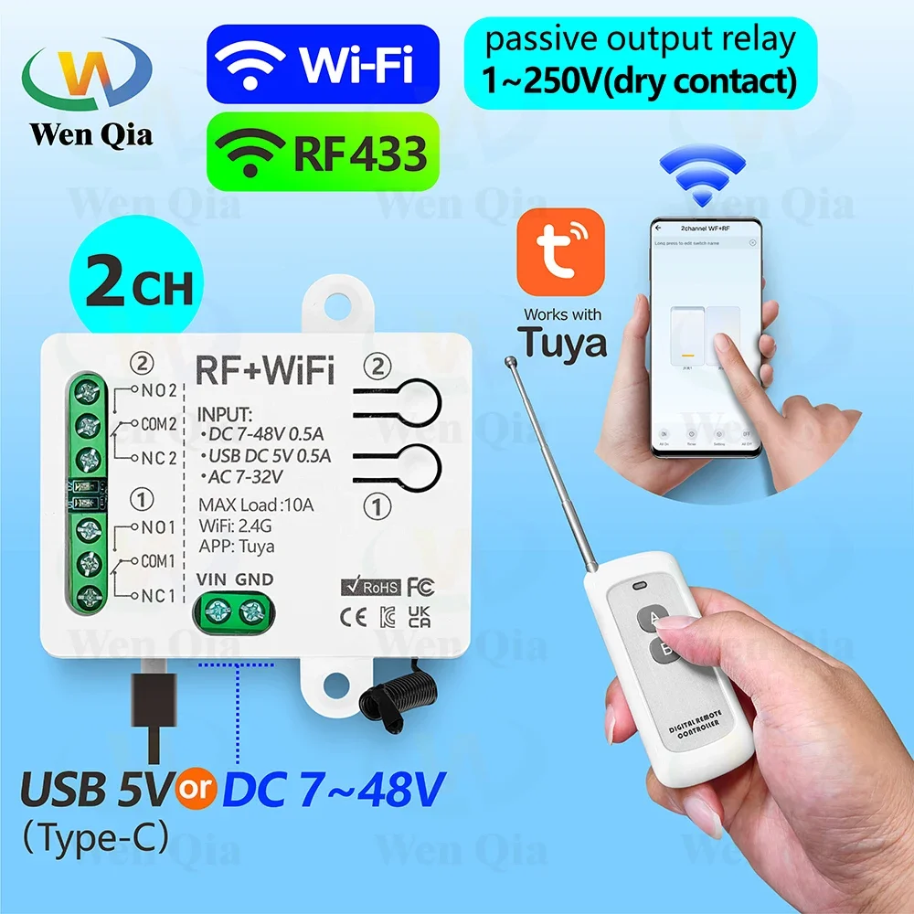 Universal Remote Smart Home - Interruttore della luce intelligente 2CH Tuya,
